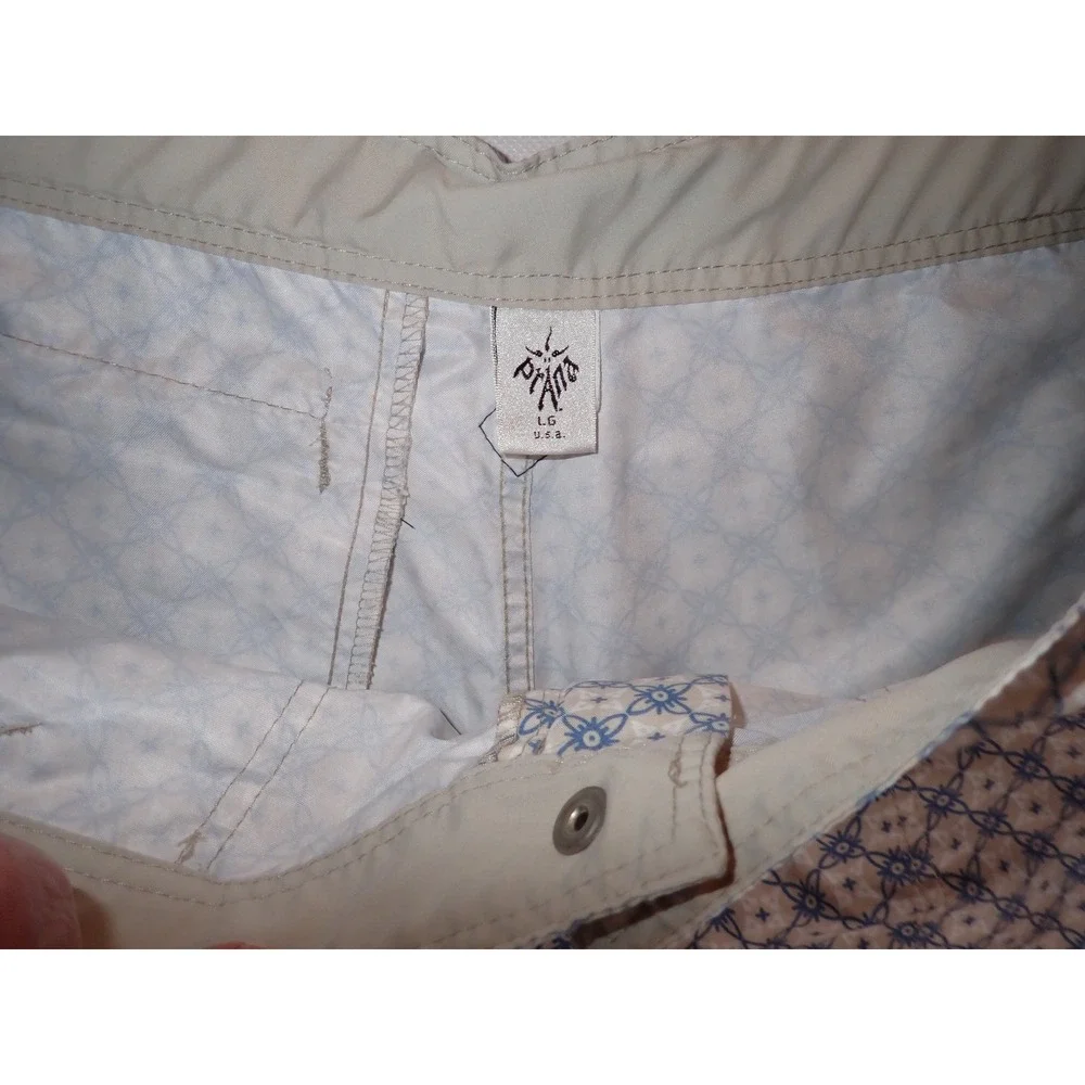Prana Cropped Hiking Casual Pants Women L Blue Floral Nylon Quick Dry Gorpcore